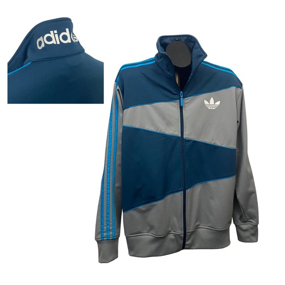 Rare Adidas Zip Up Track Jacket Funnel Neck Spellout Trefoil / Women’s Large - Picture 3 of 6